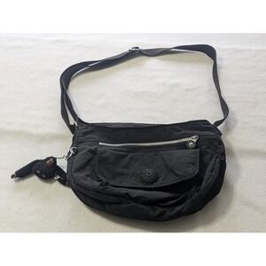 Kipling Davina Black Nylon Crossbody Bag - with Gorilla Charm